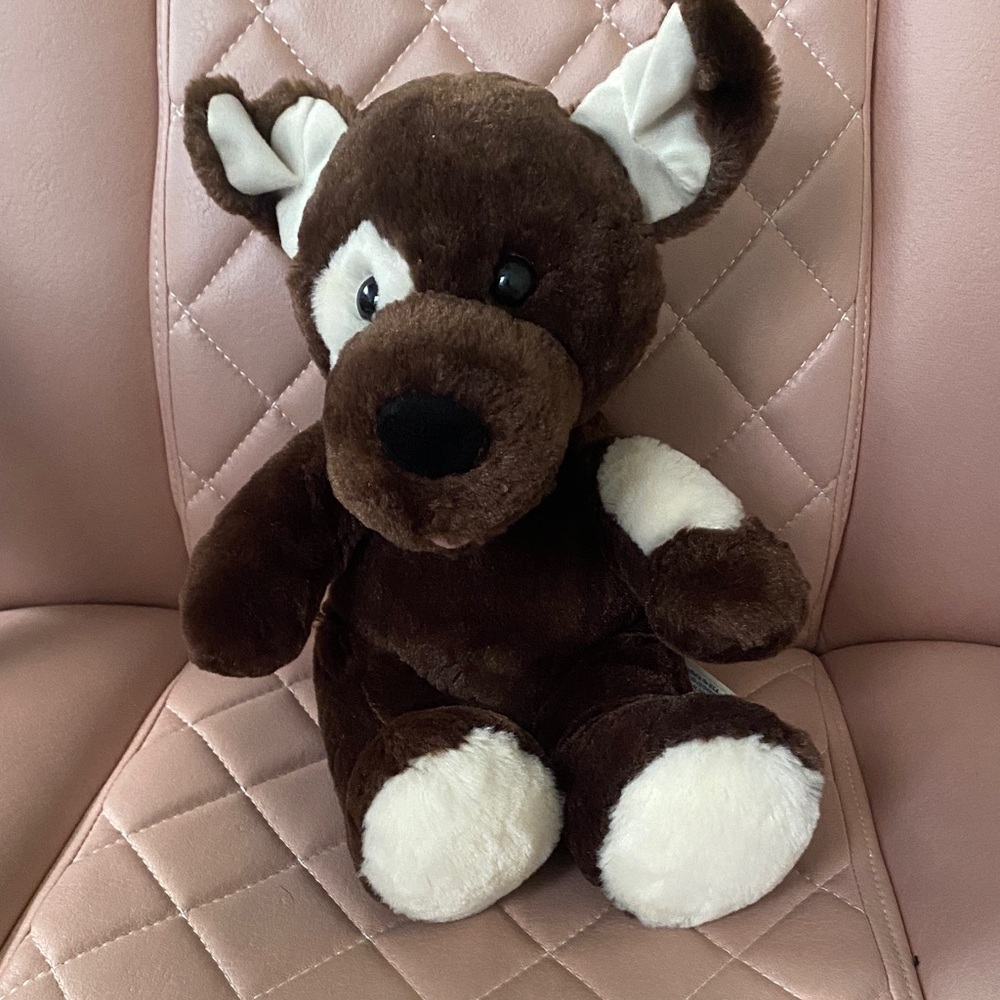 Brown and White build a bear plush animal